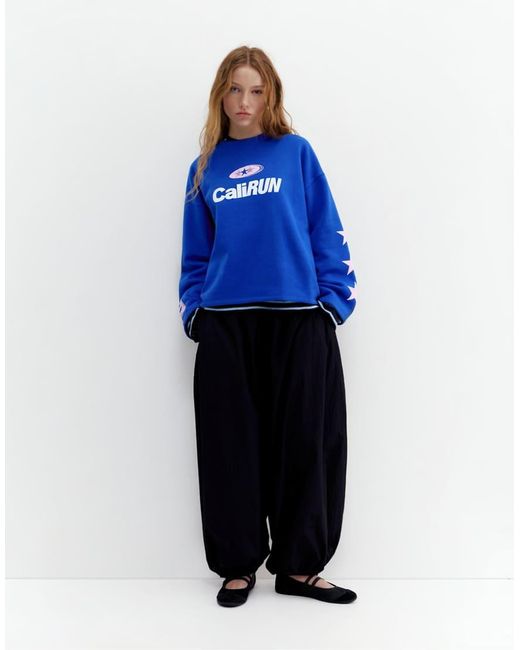 Pull&Bear Blue Star Sweatshirt