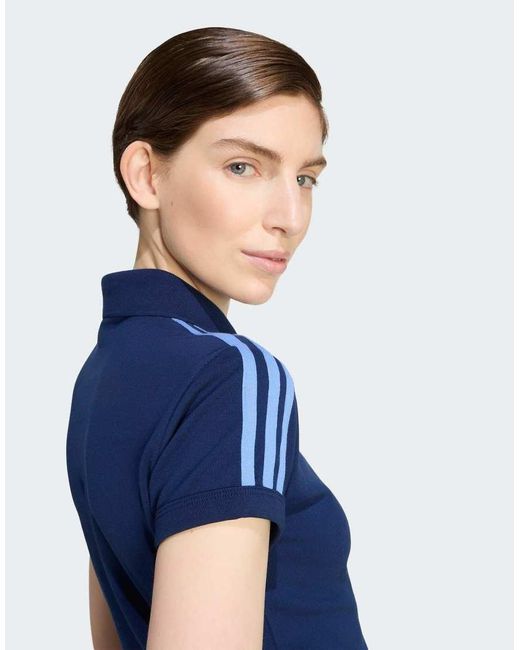 Adidas Originals Blue 3-stripes Polo