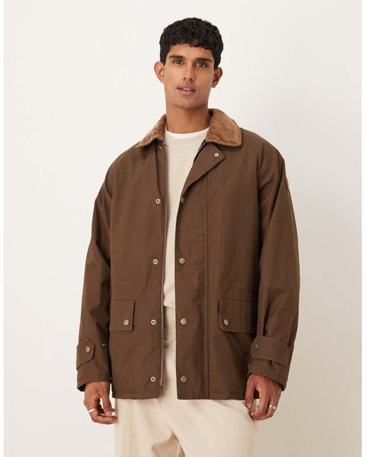 Gant Brown Waxed Barn Jacket for men