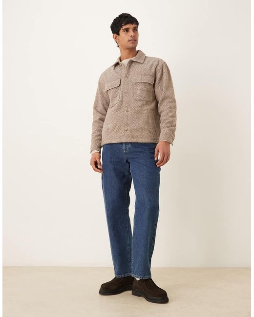 Abercrombie & Fitch Natural Relaxed Boucle Shirt Jacket for men
