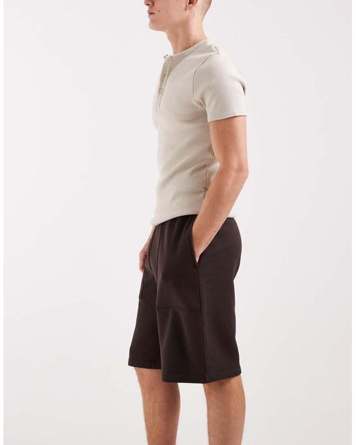 ASOS White Oversized Jersey Shorts With Utility Pockets for men