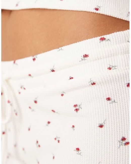 Hollister Natural Gilly Hicks Mid Rise Flare Cosy Waffle Trousers Co-ord