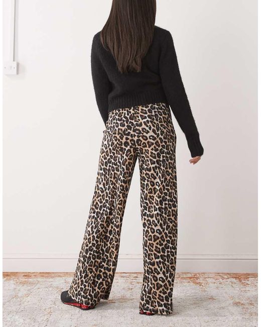 Noisy May Black Ribbed Wide Leg Trouser