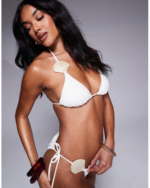Candypants Gray Shell Triangle Bikini Top