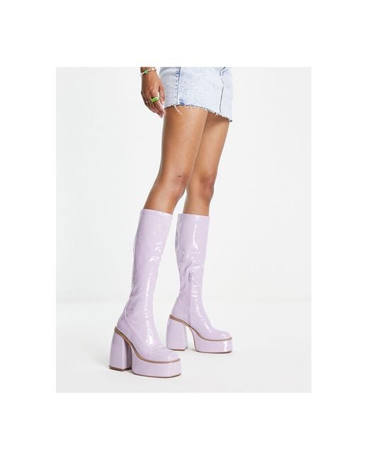 coconut chunky platform knee boots