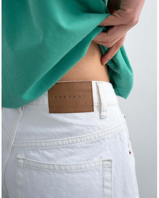 TOPSHOP White Denim Editor Shorts