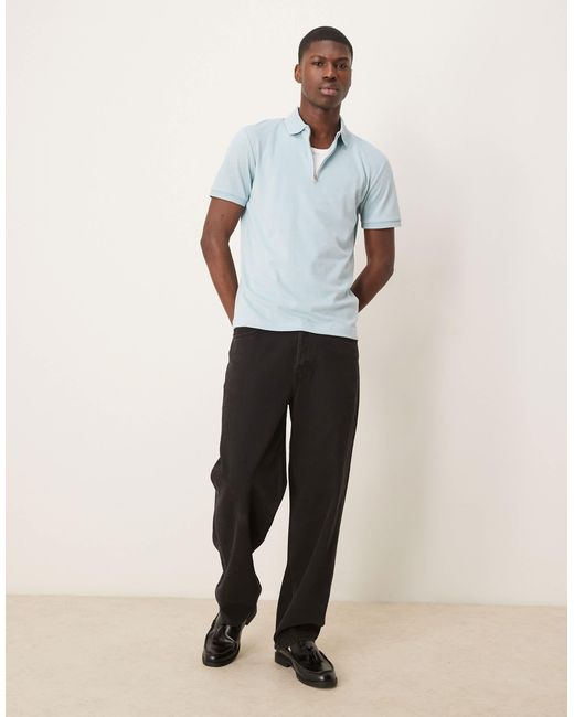 Polo zippé - clair SELECTED pour homme en coloris Blue