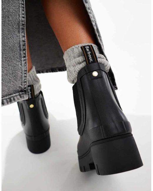 Barbour White Halton Chunky Chelsea Gumboots