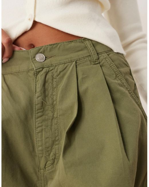 Pantalon cargo oversize plissé - kaki ASOS en coloris Green