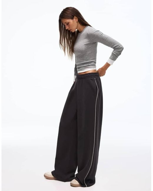 Bershka Gray Plush jogger Trousers