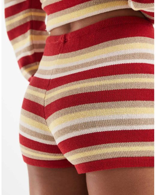 ASOS Red Knitted Mirco Short Co-ord