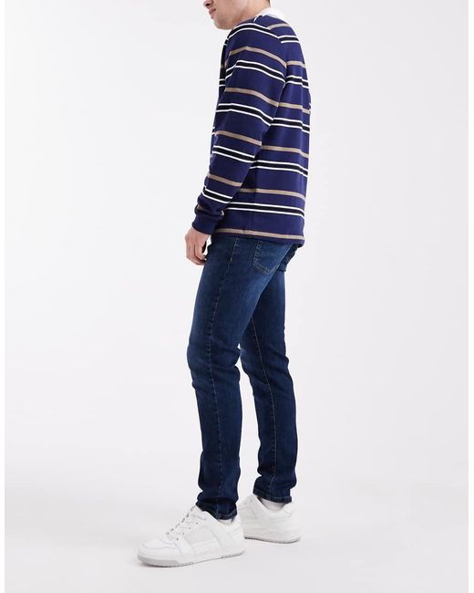 Only & Sons White Loom Slim Fit Jeans for men
