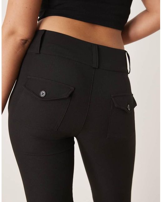 Gina Tricot Black Low Rise Flare Leg Stretch Trousers