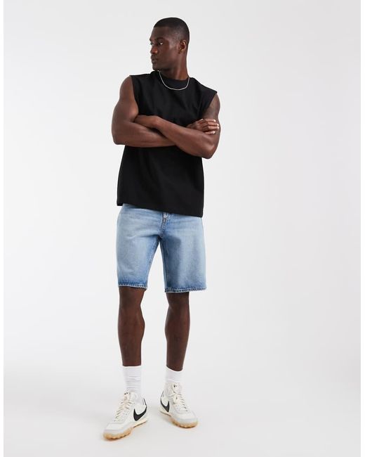 ASOS Black Heavyweight Oversized Tank for men