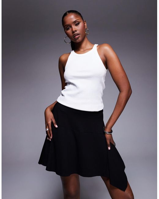 ASOS Red Godet Detail Asymmetric Mini Skirt