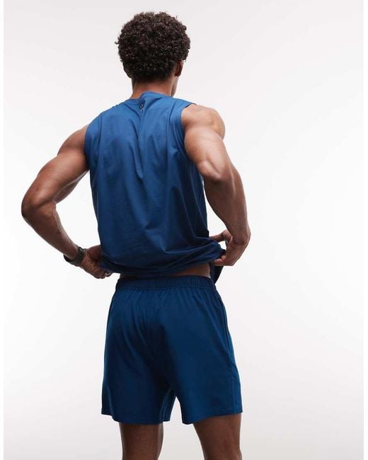 4505 Blue Icon 5 Inch Quick Dry Training Shorts With Zip Pockets for men