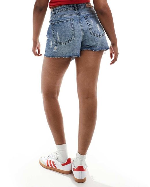 ONLY Blue Distressed Denim Skort