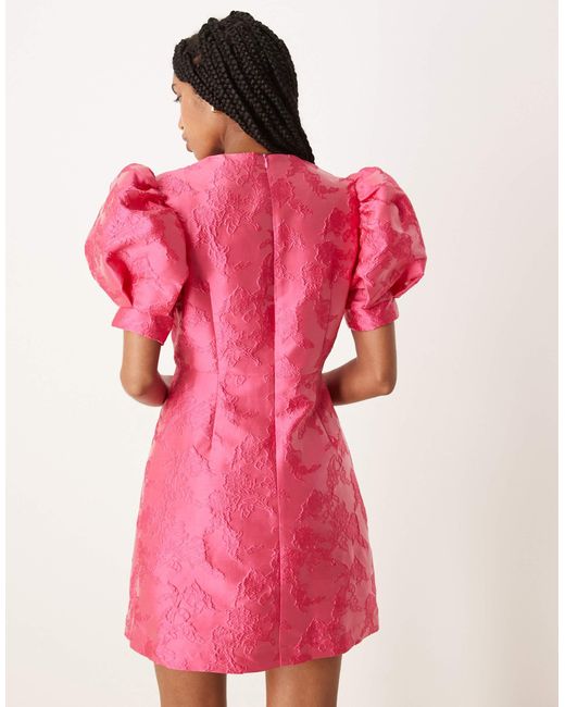 Sister Jane Pink X Asos Anemone Jaquard Mini Dress