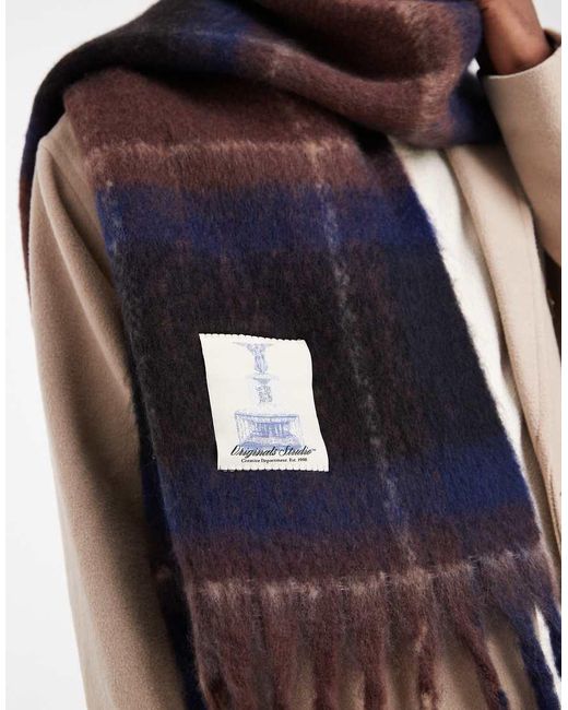 Sciarpa Spessa A Quadri di Jack & Jones in Blue da Uomo