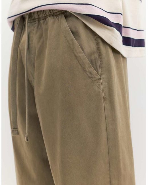 Pull&Bear White Baggy Jogger Trousers for men