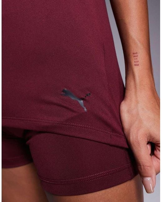 Top Básico Sin Mangas Con Espalda De Nadadora Tad Essential De -Rojo PUMA de color Purple