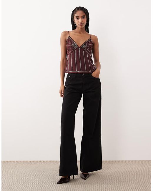 Abercrombie & Fitch Red Beaded Cami