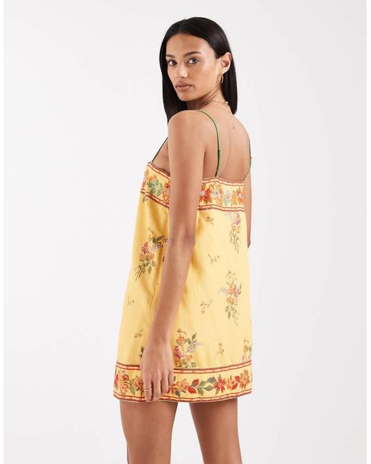 Free People Natural Bali Take You With Me Mini Slip Dress
