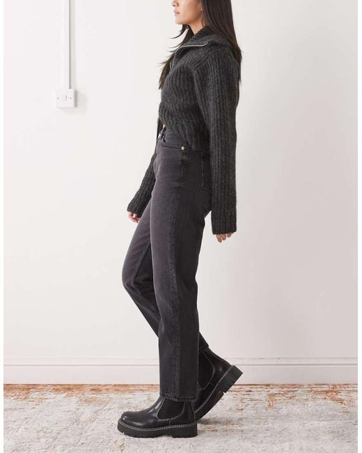 Monki Blue Taiki High Waist Balloon Leg Jeans