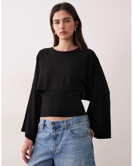 Mango Gebreide Cape in het Black