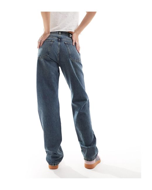 Dr. Denim Blue Dr. denim – beth – locker geschnittene jeans im vintage-look mit "canyon mid dirt"-waschung