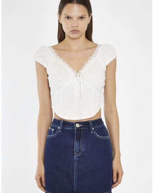Glamorous Blue Side Split Denim Mini-Skirt