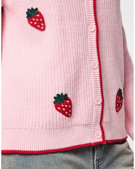 Pieces Pink – strickjacke