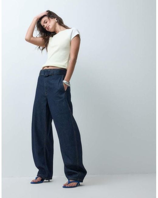 ASOS Blue Tapered Self Covered Jean