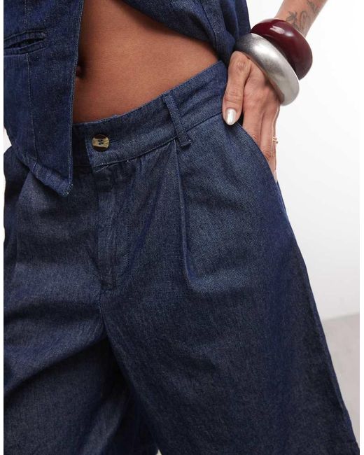 Noisy May Blue High Rise Tailored Bermuda Shorts