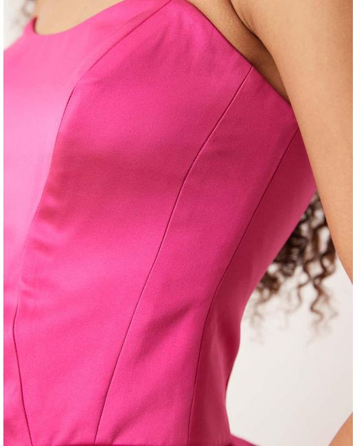 ASOS Pink Tailored Seam Detail Corset Top