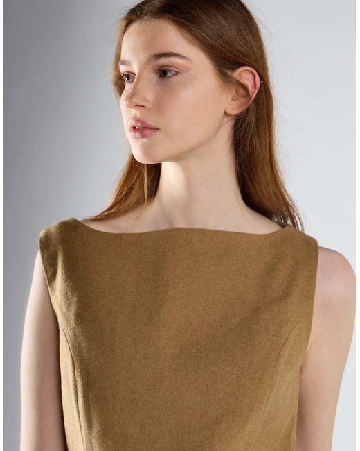 Glamorous Brown Boatneck Tailored Fit Top
