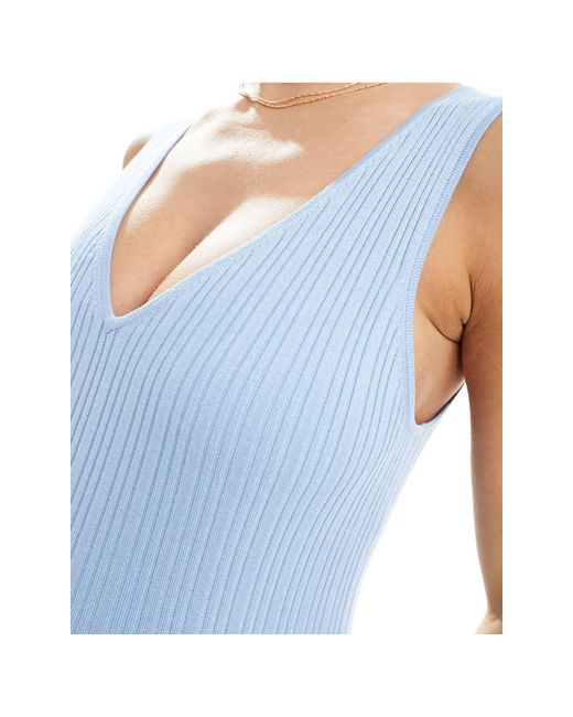 ASOS Blue Asos Design Maternity Strappy V Neck Midaxi Dress