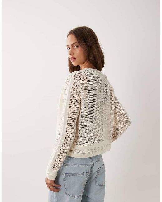 ASOS Natural Fringe Detail Knitted Cardigan