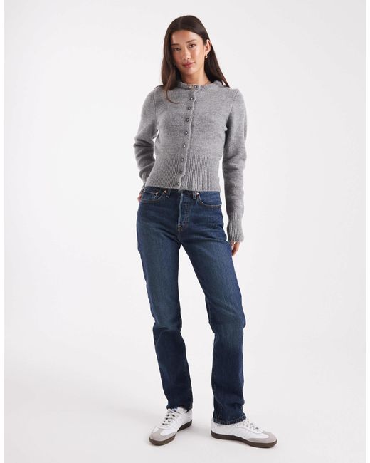 ASOS Gray – figurbetonte, flauschige strickjacke