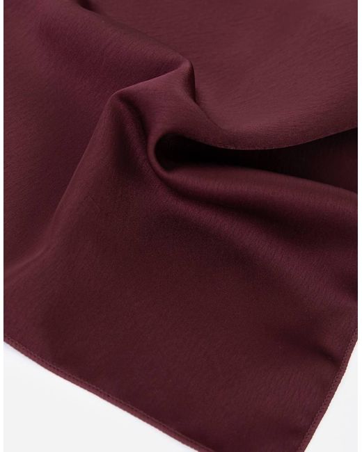 Maya Red Satin Bow Tie Pocket Square Set for men