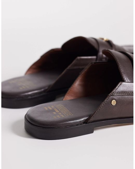 Bronx Brown Colby Loafer Mules