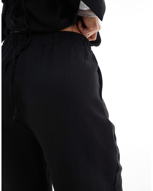 ASOS Black Lyocell Wide Leg Dad Trouser Co Ord