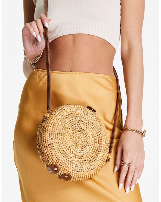 ASOS Synthetic Circular Rattan Cross Body Bag Lyst