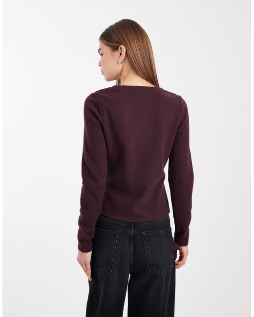 Threadbare Purple Knit Button Through Cardigan