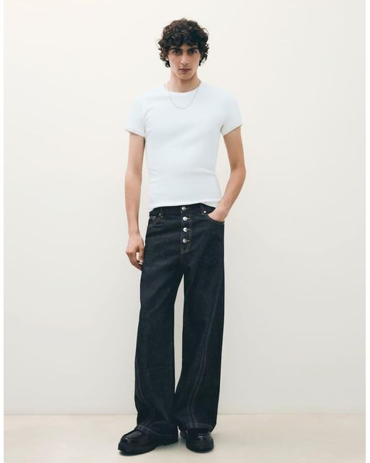 Bershka Blue Boot-Cut Jeans for men