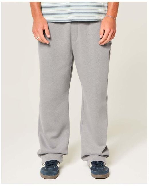 Hollister White Back Pocket Graphic Baggy Sweatpants for men