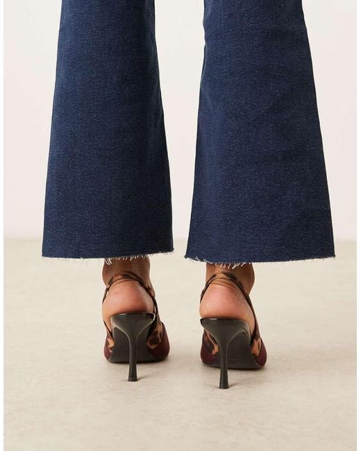 ASOS Blue Wide Fit Sabrina Slingback Stiletto Heel Shoes