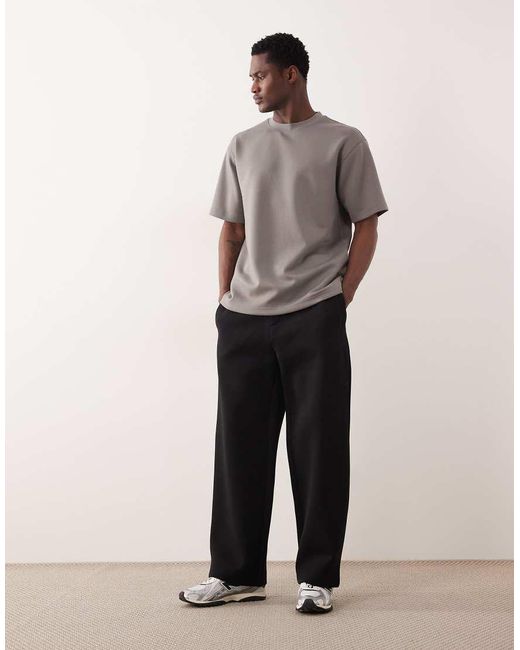 ASOS Gray Luxe Interlock Relaxed T-shirt for men