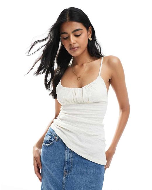 Top Écru Testurizzato Con Fondo Asimmetrico di Pull&Bear in Blue