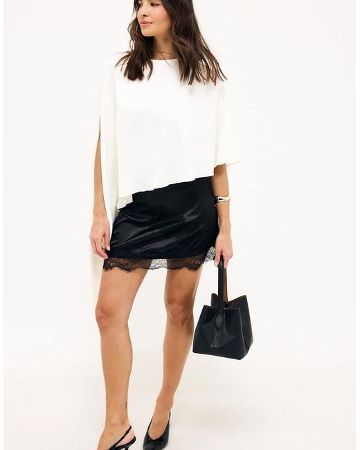 NA-KD Blue Asymmetric Lace Skirt